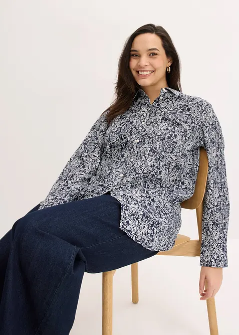 Blus av fintr&aring;dig viskosmix, bonprix