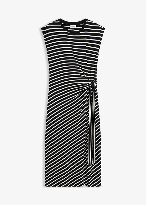 Jerseykl&auml;nning med drapering, bonprix