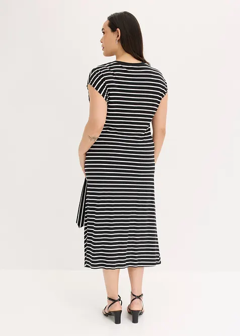 Jerseykl&auml;nning med drapering, bonprix