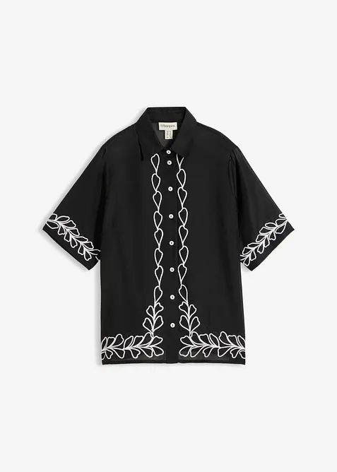 Blus med broderi, bonprix