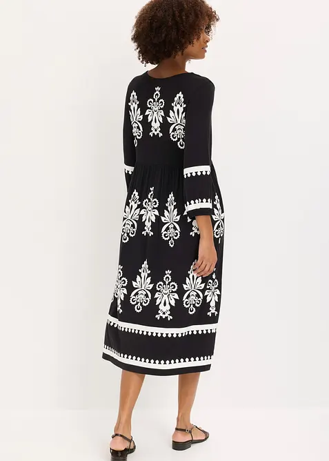 Jerseykl&auml;nning i mjuk viskosmix, bonprix