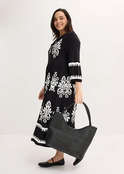 Jerseykl&auml;nning i mjuk viskosmix, bonprix