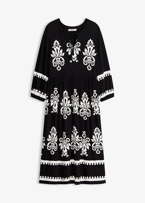 Jerseykl&auml;nning i mjuk viskosmix, bonprix