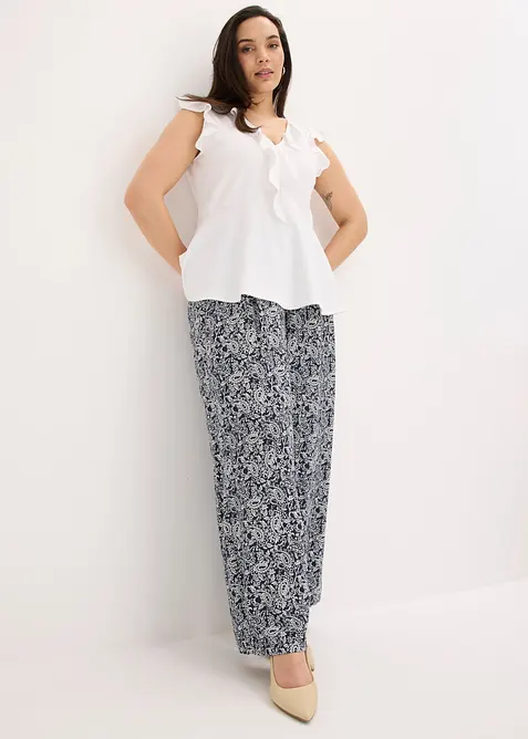 Vid dra p&aring;-byxa i viskosmix, bonprix