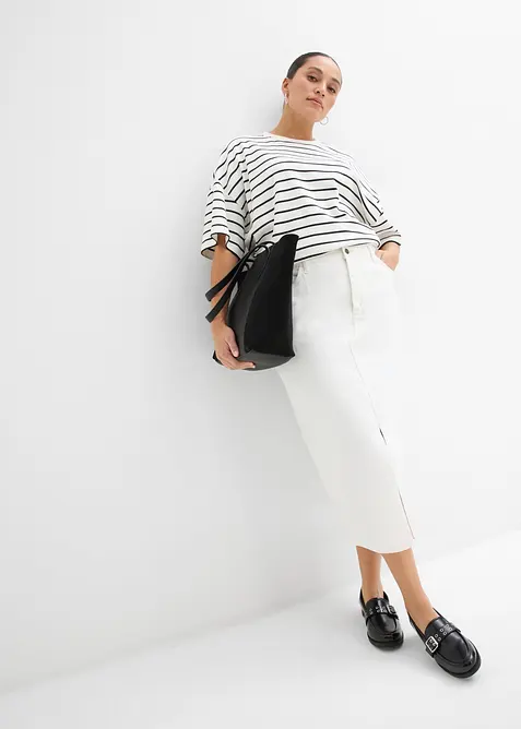 Randig T-shirt i ekologisk bomull, bonprix