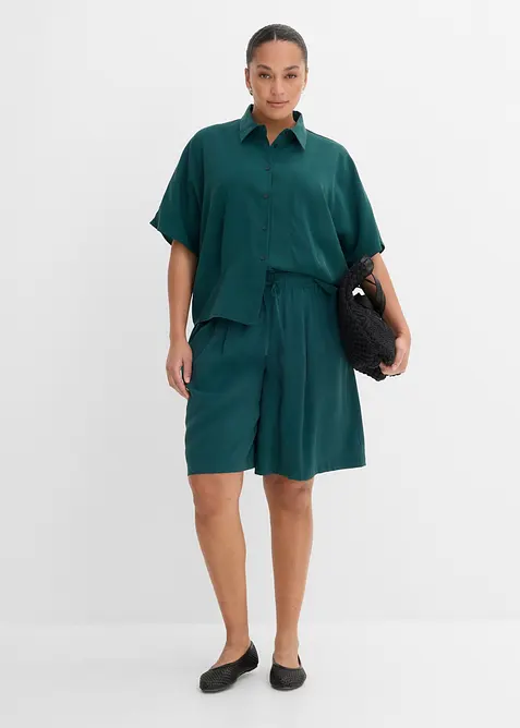 Blus i viskosmix med fladdermus&auml;rmar, bonprix