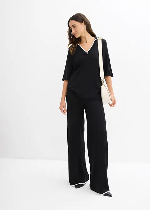 Finstickad byxa i bomullsblandning, bonprix