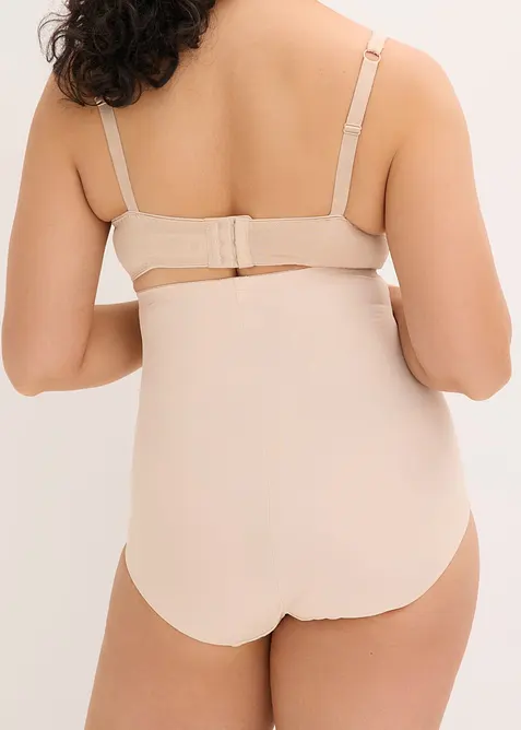 H&ouml;g trosa med h&ouml;g, formande effekt samt bomull och broderi, bonprix