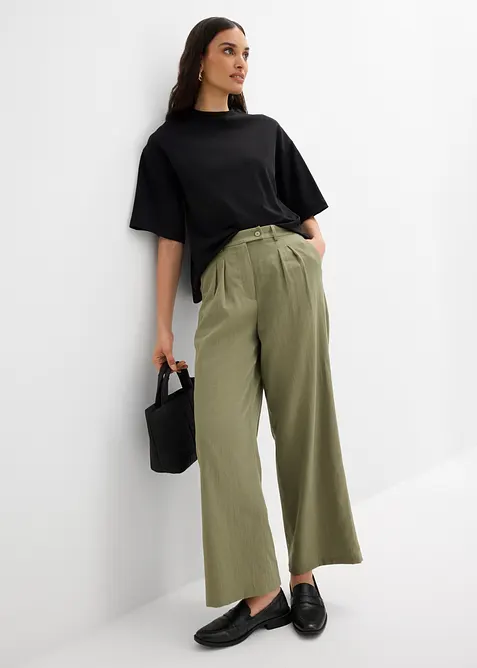 Oversizetopp i ekologisk bomull med asymmetrisk nederkant, bonprix