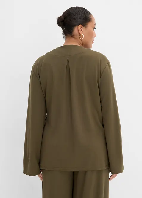 Blustopp med knytband i viskosmix, bonprix