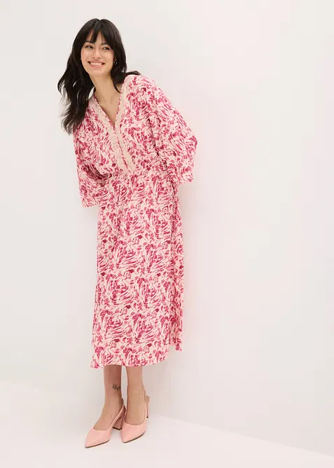 Jerseykl&auml;nning med spets, bonprix