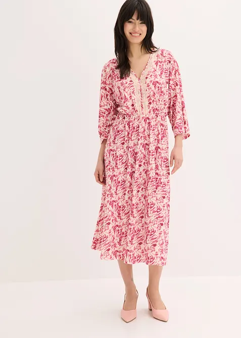 Jerseykl&auml;nning med spets, bonprix