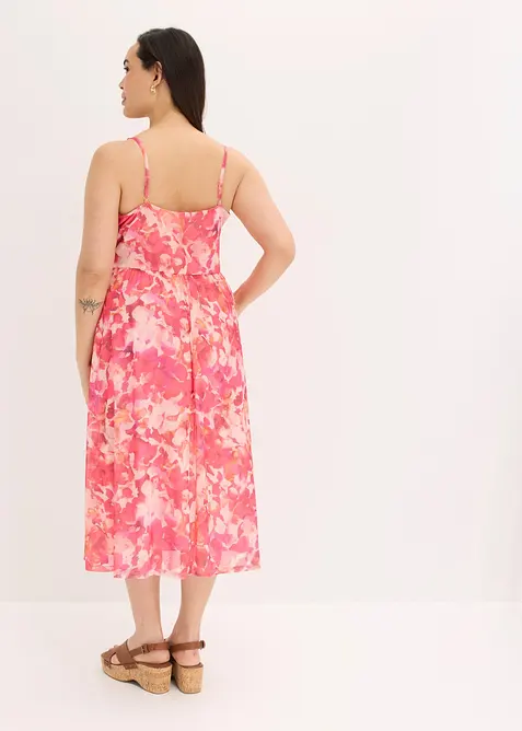 Kl&auml;nning i mjuk mesh med smala axelband, bonprix