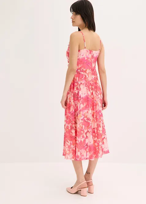 Kl&auml;nning i mjuk mesh med smala axelband, bonprix