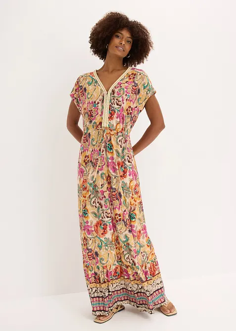 Jerseykl&auml;nning av mjuk viskosmix, bonprix