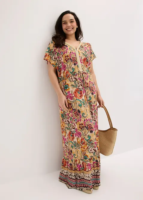 Jerseykl&auml;nning av mjuk viskosmix, bonprix