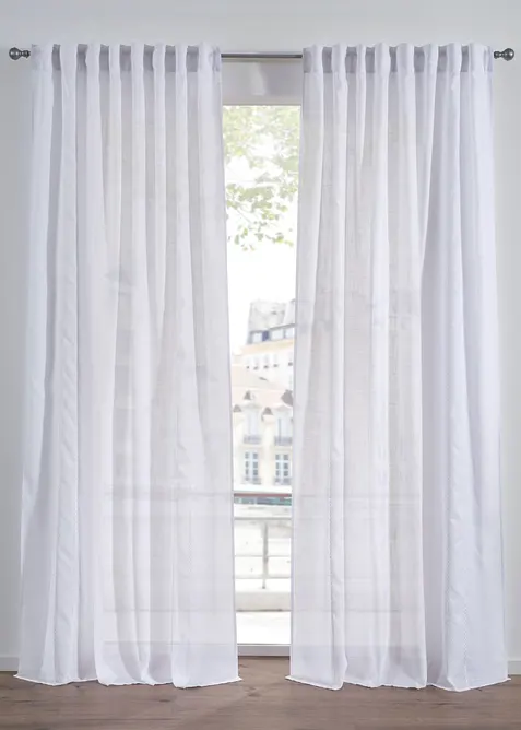 Gardin med broderade r&auml;nder (1-pack), bonprix