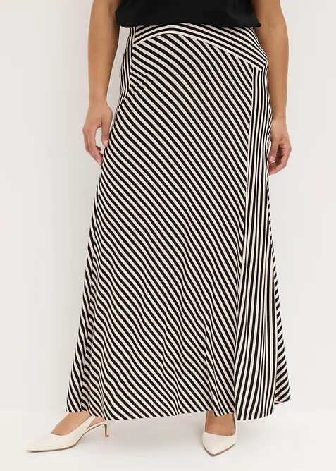 Jerseykjol i viskosmix, bonprix