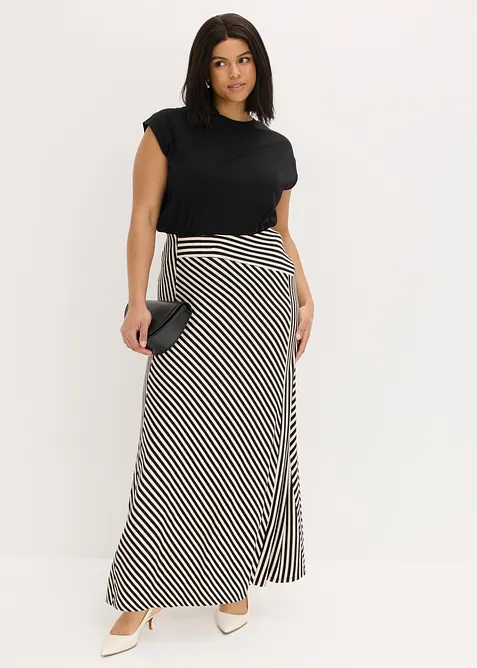 Jerseykjol i viskosmix, bonprix