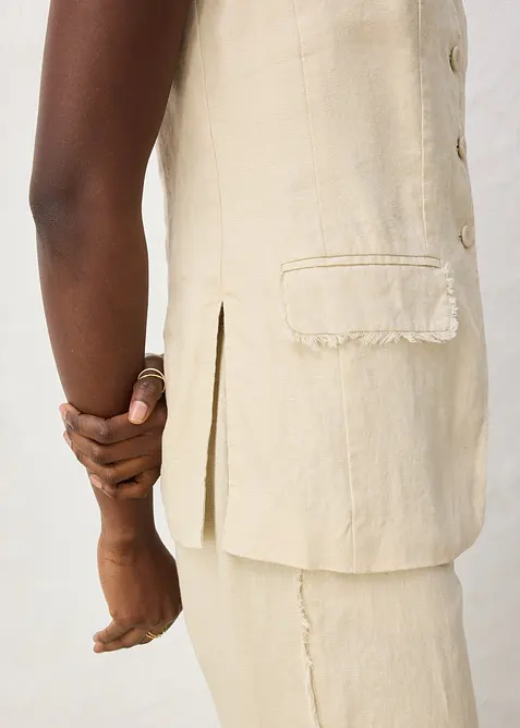 Kostymv&auml;st i rent lin, bonprix