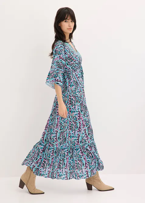 M&ouml;nstrad maxikl&auml;nning av viskos med mjukt fall, bonprix