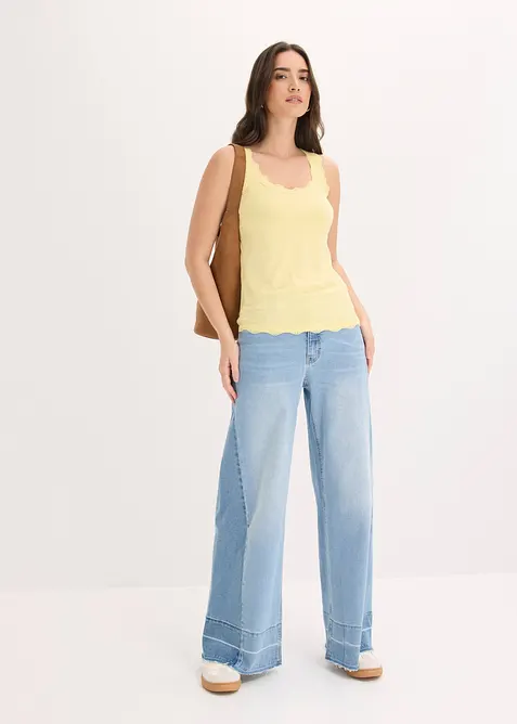 Linne med spets (2-pack), bonprix