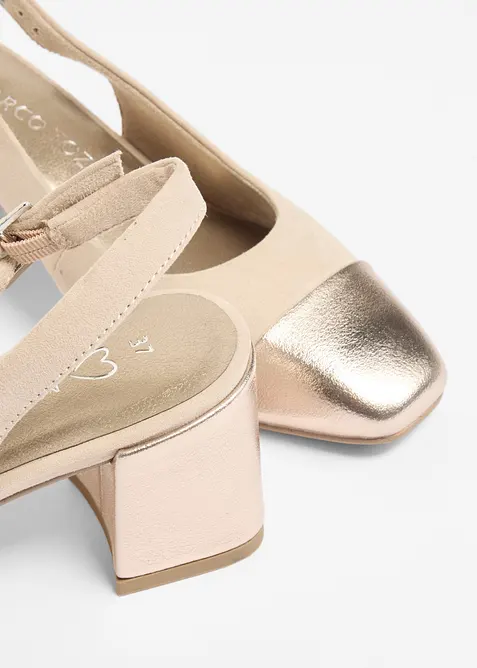 Slingbackpumps med blockklack fr&aring;n Marco Tozzi, Marco Tozzi
