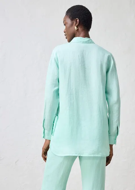 Skjortblus i linne, bonprix