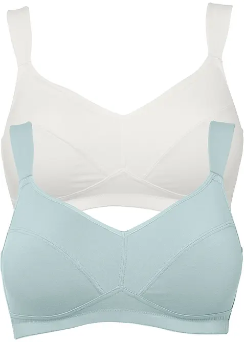 BH utan bygel med ekologisk bomull (2-pack), bonprix