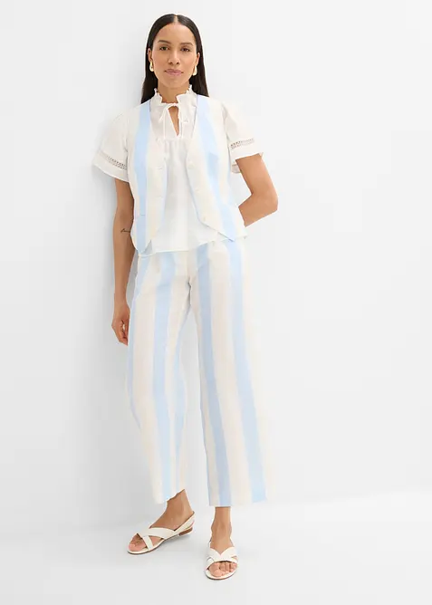 Palazzobyxa med linnelook, bonprix