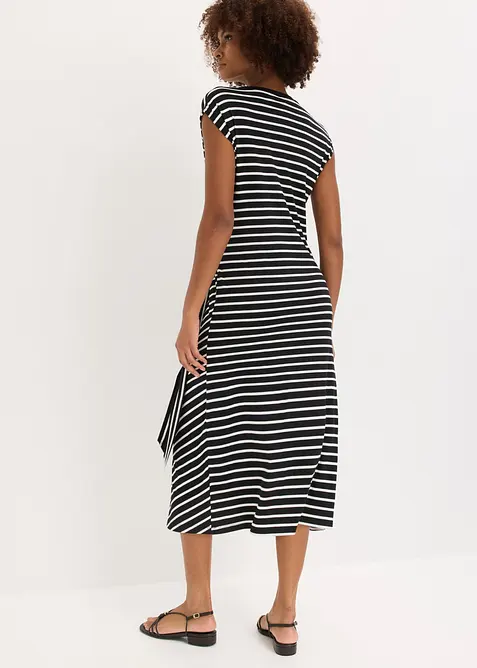 Jerseykl&auml;nning med drapering, bonprix