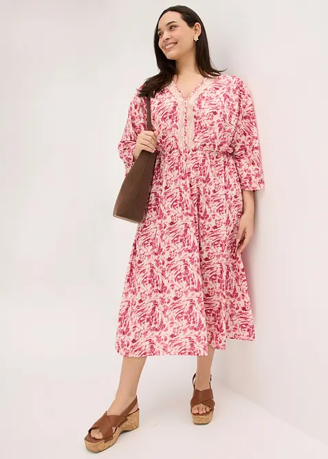 Jerseykl&auml;nning med spets, bonprix