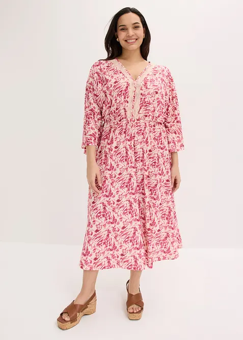 Jerseykl&auml;nning med spets, bonprix