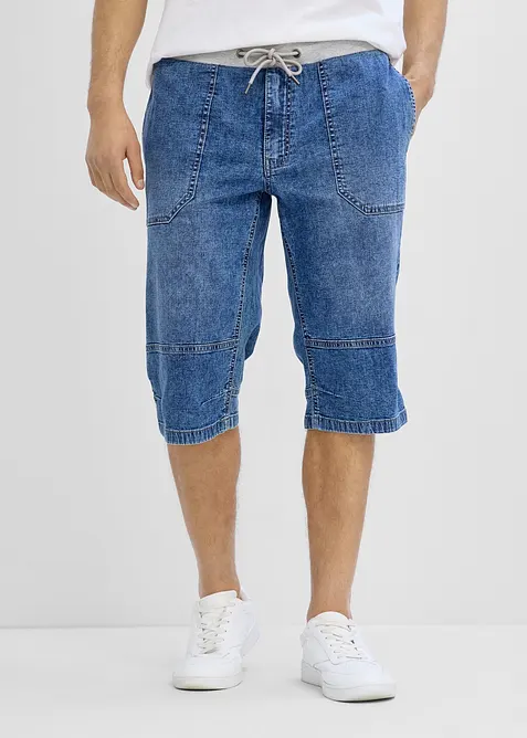 L&aring;nga dra p&aring;-jeansshorts, avslappnad passform, bonprix