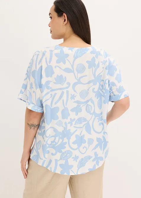 M&ouml;nstrad blustunika i f&ouml;ljsam viskos, bonprix