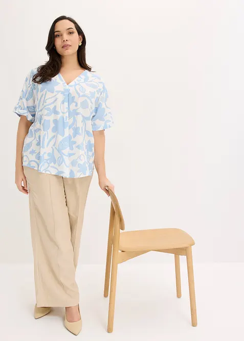 M&ouml;nstrad blustunika i f&ouml;ljsam viskos, bonprix