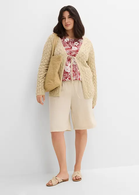 Shorts av viskosmix, med res&aring;rmidja, bonprix