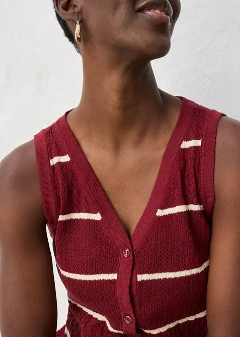 H&aring;lm&ouml;nstrad v&auml;st med linneandel, bonprix