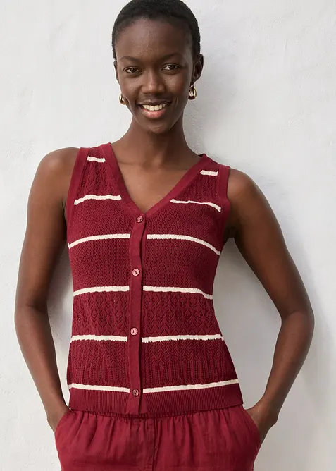 H&aring;lm&ouml;nstrad v&auml;st med linneandel, bonprix