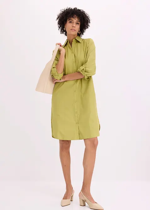 Skjortkl&auml;nning i bomullspoplin, bonprix