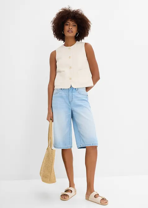 Jeansshorts med Mid Waist, bonprix