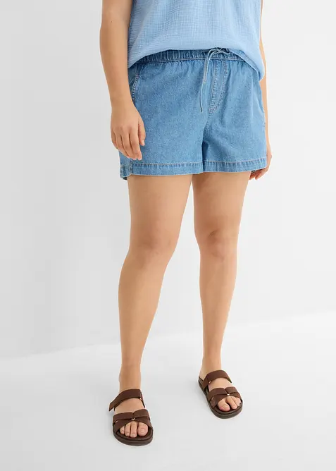 Jeansshorts Mid Waist, med bekv&auml;m midja, bonprix