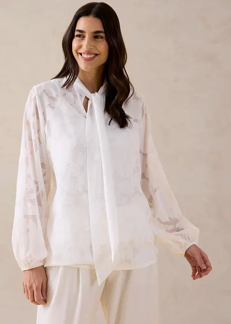 Dra p&aring;-blus med broderi, bonprix