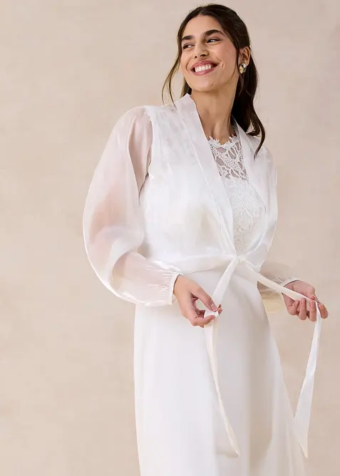 Bolero av tunn tyll med knytdetalj, bonprix