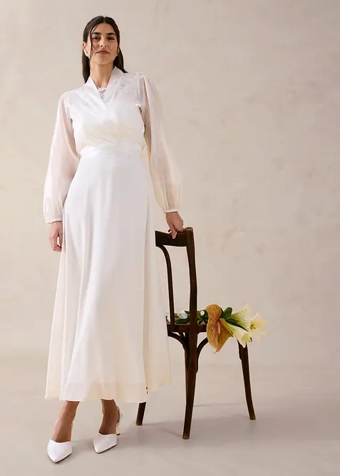 Bolero av tunn tyll med knytdetalj, bonprix