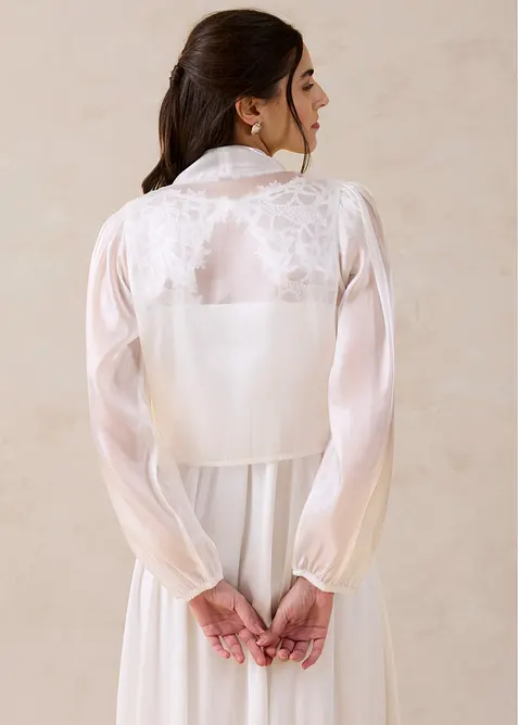 Bolero av tunn tyll med knytdetalj, bonprix