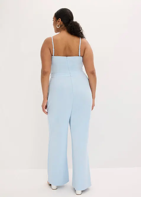 Jumpsuit i kr&auml;pp med struktur och med p&auml;rlbroderi, bonprix