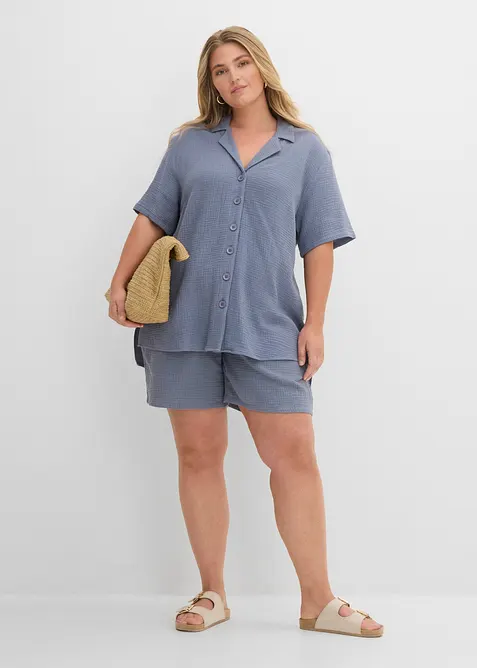 Skjortblus av muslin, bonprix