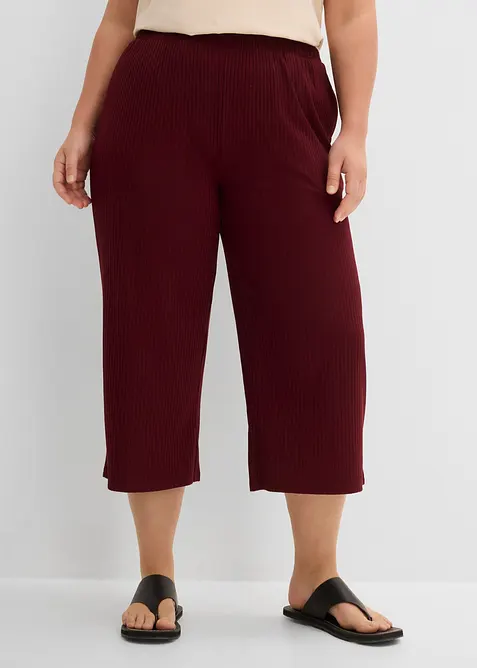Ribbstickad jerseybyxa med bekv&auml;m midja, bonprix