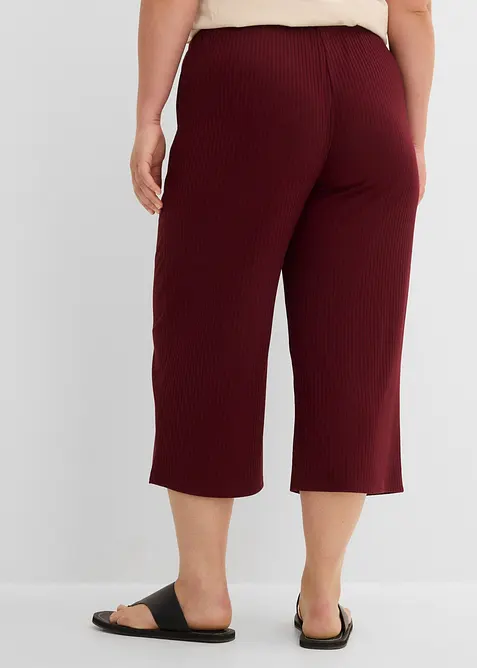 Ribbstickad jerseybyxa med bekv&auml;m midja, bonprix